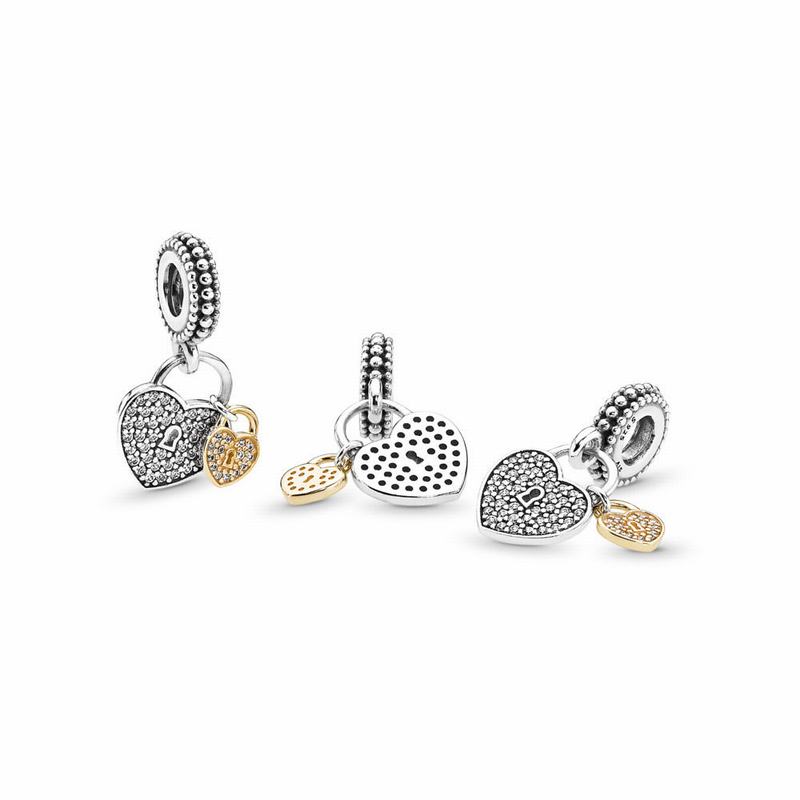 Pandora Love Locks Dangle Charm NZ Sale, Two Tone (240983-HVC)